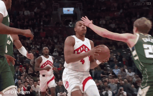 Basketball Player Number 4 Dribbling GIF