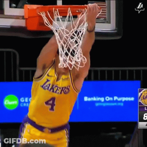 Basketball Player Number 4 Dunking GIF
