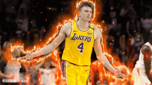 Basketball Player Number 4 Surrounded By Flames GIF
