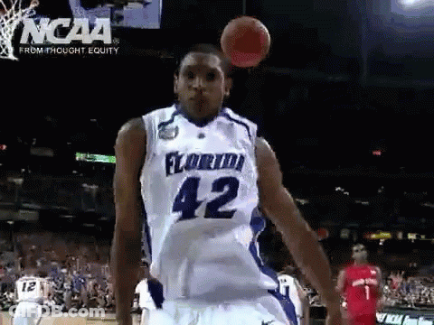 Basketball Player Number 42 Jumping To Catch GIF