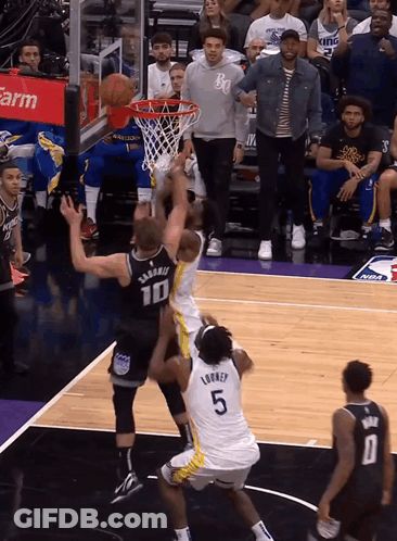 Basketball Player Number 5 Blocking Shot GIF