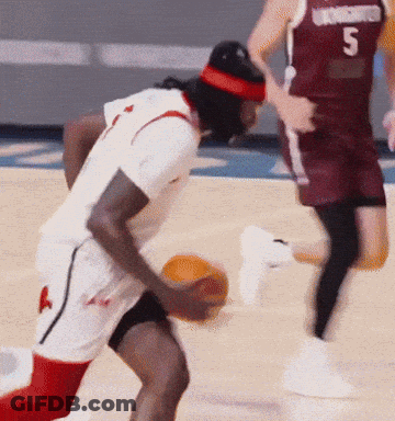 Basketball Player Number 5 Dribbling Ball GIF