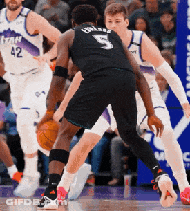 Basketball Player Number 5 Dribbling GIF