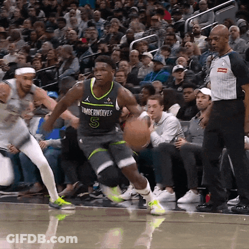 Basketball Player Number 5 Dribbling GIF