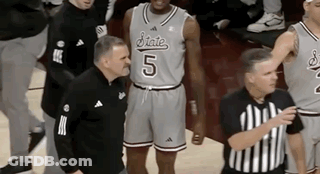 Basketball Player Number 5 Next To Referee GIF