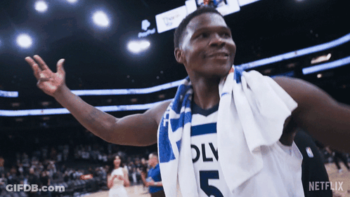 Basketball Player Number 5 With Towel GIF