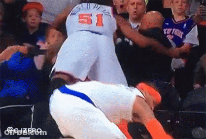 Basketball Player Number 51 Being Bumped GIF