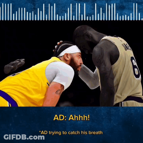 Basketball Player Number 6 Kissing Another Player's Nose GIF