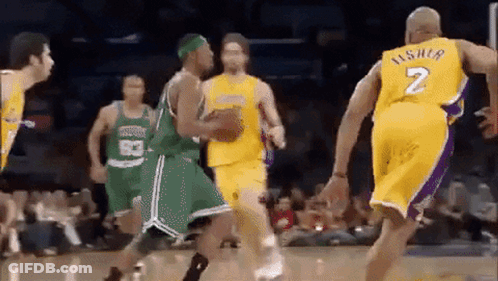 Basketball Player Number 7 Dribbling GIF