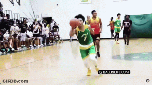 Basketball Player Number 7 Dribbling Ball GIF