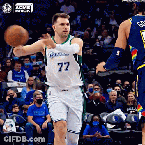 Basketball Player Number 77 Passing Ball GIF