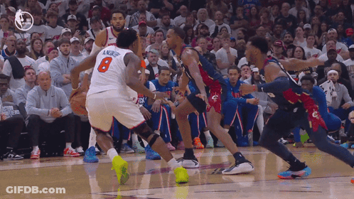 Basketball Player Number 8 Dribbling GIF