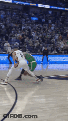 Basketball Player Number 8 Playing Against Opponent GIF