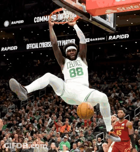 Basketball Player Number 88 Dunking GIF