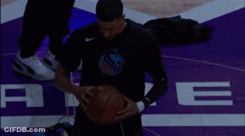 Basketball Player On Purple Court GIF
