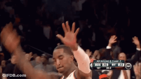 Basketball Player Raising Hands GIF