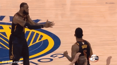 Basketball Player Raising Hands GIF