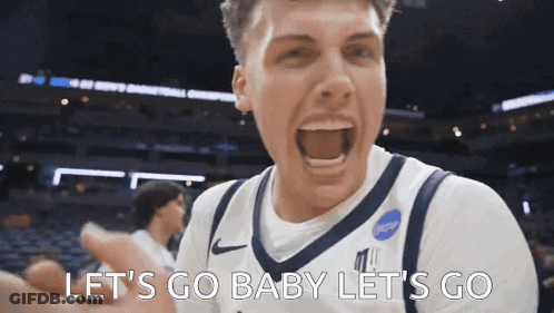 Basketball Player Saying Let's Go Baby Let's Go GIF