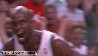 Basketball Player Screaming In Front Of Crowd SB Nation Logo GIF