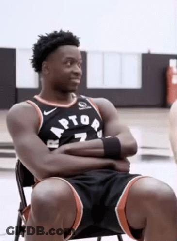 Basketball Player Sitting In Chair Arms Crossed GIF