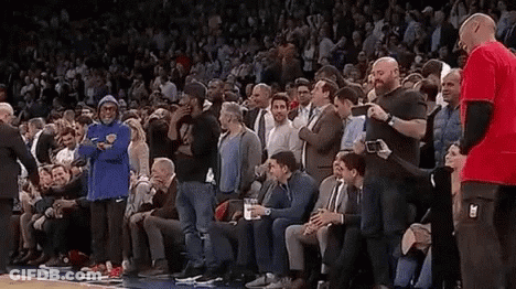 Basketball Player Watching Game With Crowd GIF