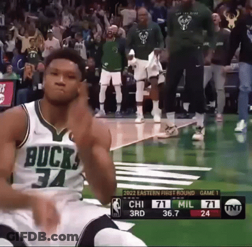 Basketball Player Wearing Buck 34 Jersey GIF