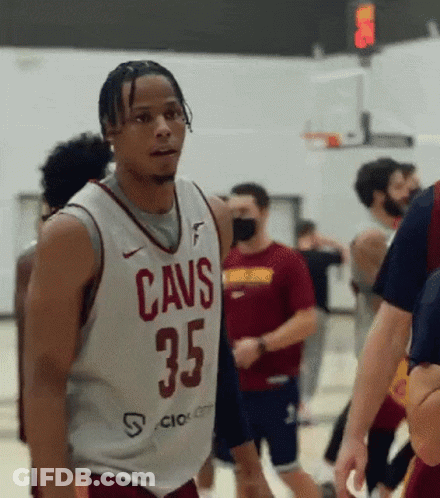 Basketball Player Wearing Cavs Jersey 35 GIF