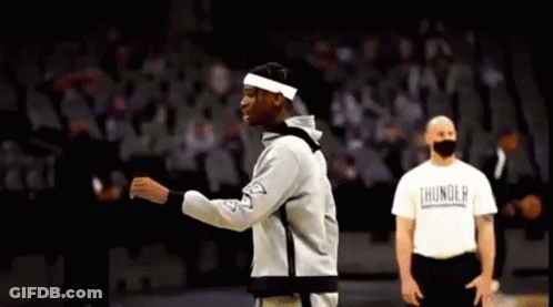 Basketball Player Wearing Headband And Thunder Shirt GIF