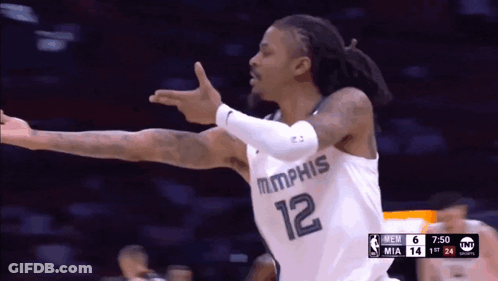 Basketball Player Wearing Memphis 12 Jersey GIF