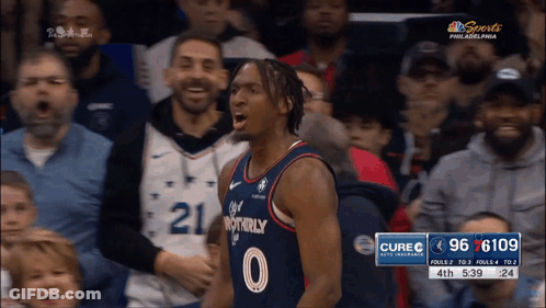 Basketball Player Wearing Number 0 Jersey GIF