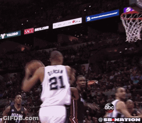 Basketball Player Wearing Number 21 Jersey GIF