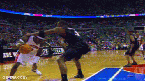 Basketball Player Wearing Number 4 GIF