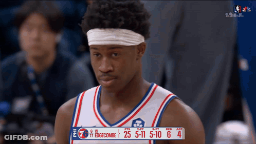 Basketball Player Wearing Philadelphia 76Ers Jersey GIF