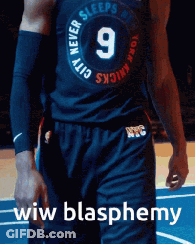 Basketball Player Wearing Sleeps In New York Jersey GIF