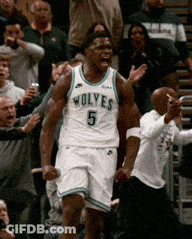 Basketball Player Wearing Wolves Jersey GIF