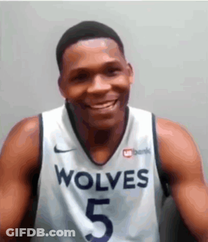 Basketball Player Wearing Wolves Jersey GIF