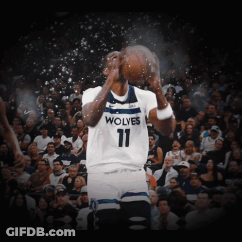 Basketball Player Wearing Wolves Jersey GIF