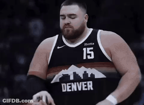 Basketball Player With Beard In Denver Jersey GIF