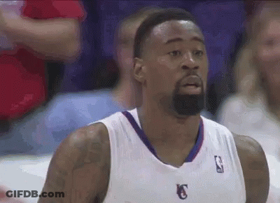 Basketball Player With Beard In White Jersey With Letter K GIF