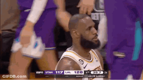 Basketball Player With Beard Sitting On Court GIF