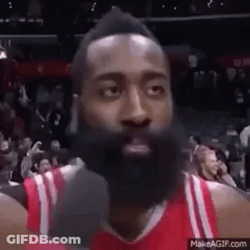 Basketball Player With Beard Talking Into Microphone GIF