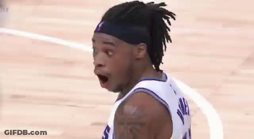 Basketball Player With Dreadlocks Making Funny Face GIF