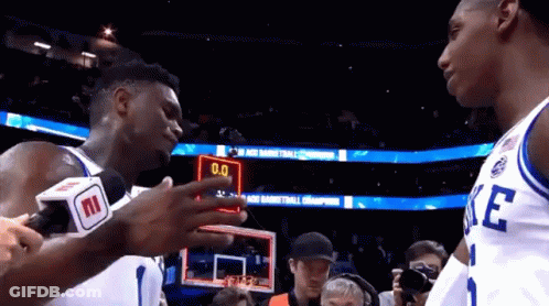 Basketball Player With E Jersey Talking GIF