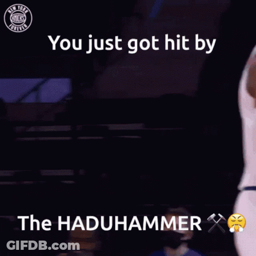 Basketball Player With Haduhammer Words GIF