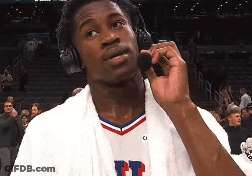Basketball Player With Headphones And Towel Number 11 GIF