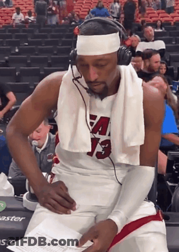 Basketball Player With Headphones And Towel Number 13 GIF