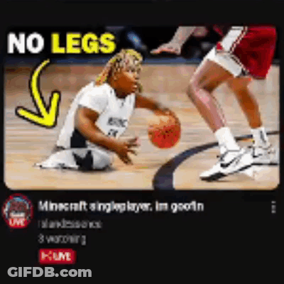 Basketball Player With No Legs Dribbling GIF