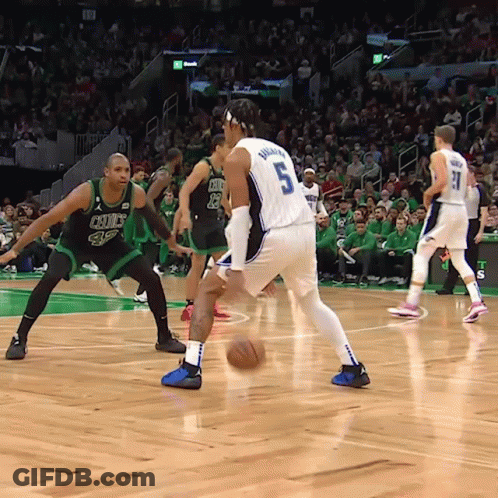 Basketball Player With Number 5 On Shorts GIF
