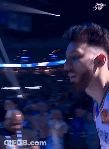 Basketball Player With Oklahoma City Lightning Logo GIF