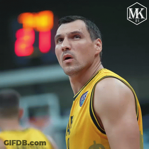 Basketball Player With Scoreboard Saying MK 21 GIF